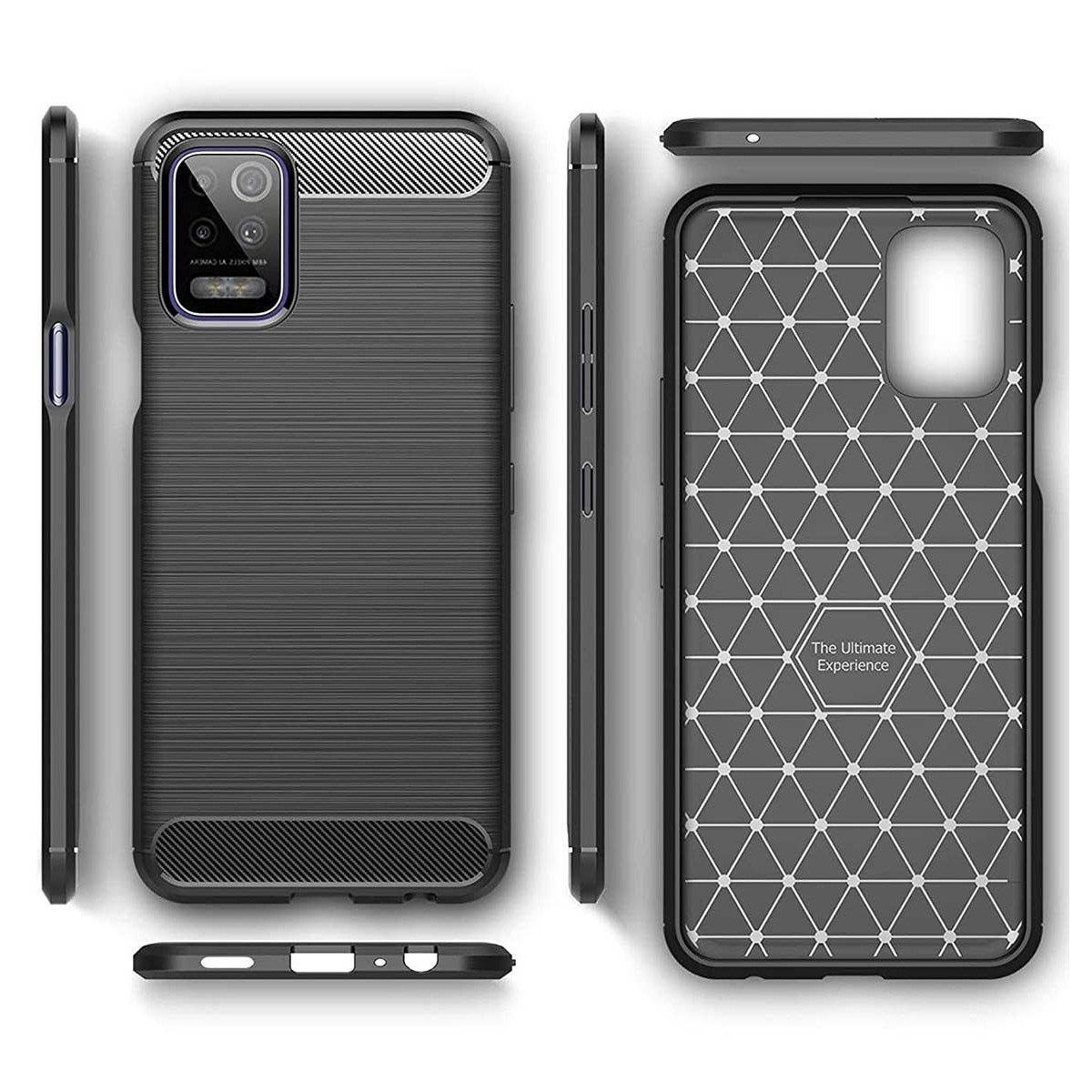 Funda Gel Tpu Tipo Carbon Negra para Lg K52