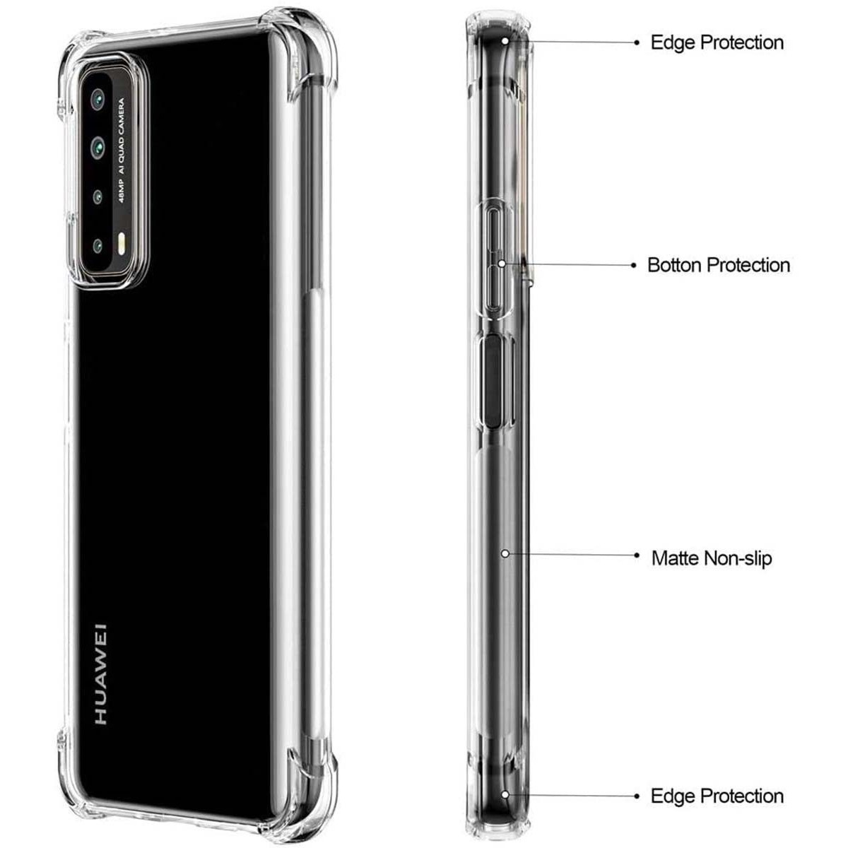 Funda Gel Tpu Anti-Shock Transparente para Huawei P Smart 2021