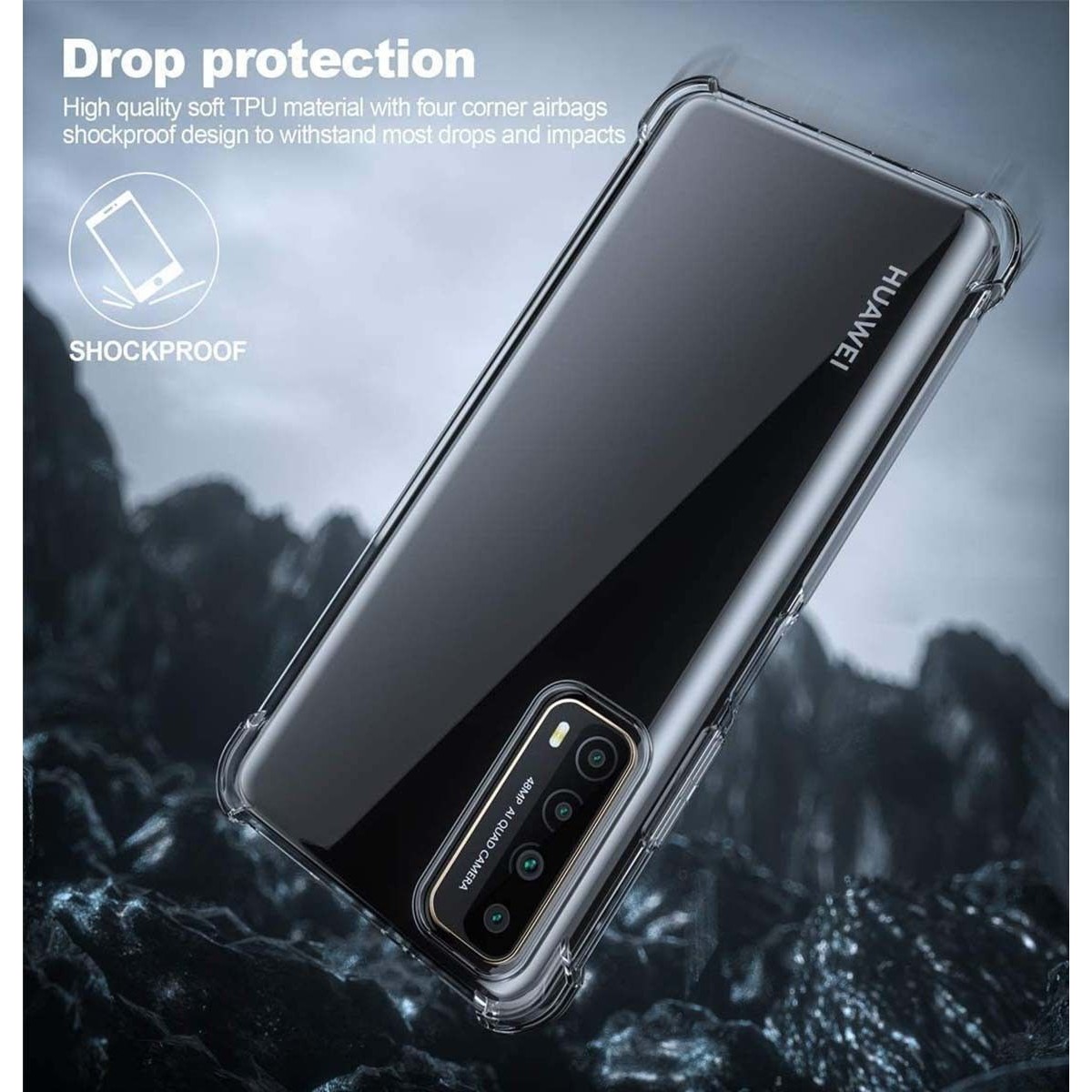 Funda Gel Tpu Anti-Shock Transparente para Huawei P Smart 2021