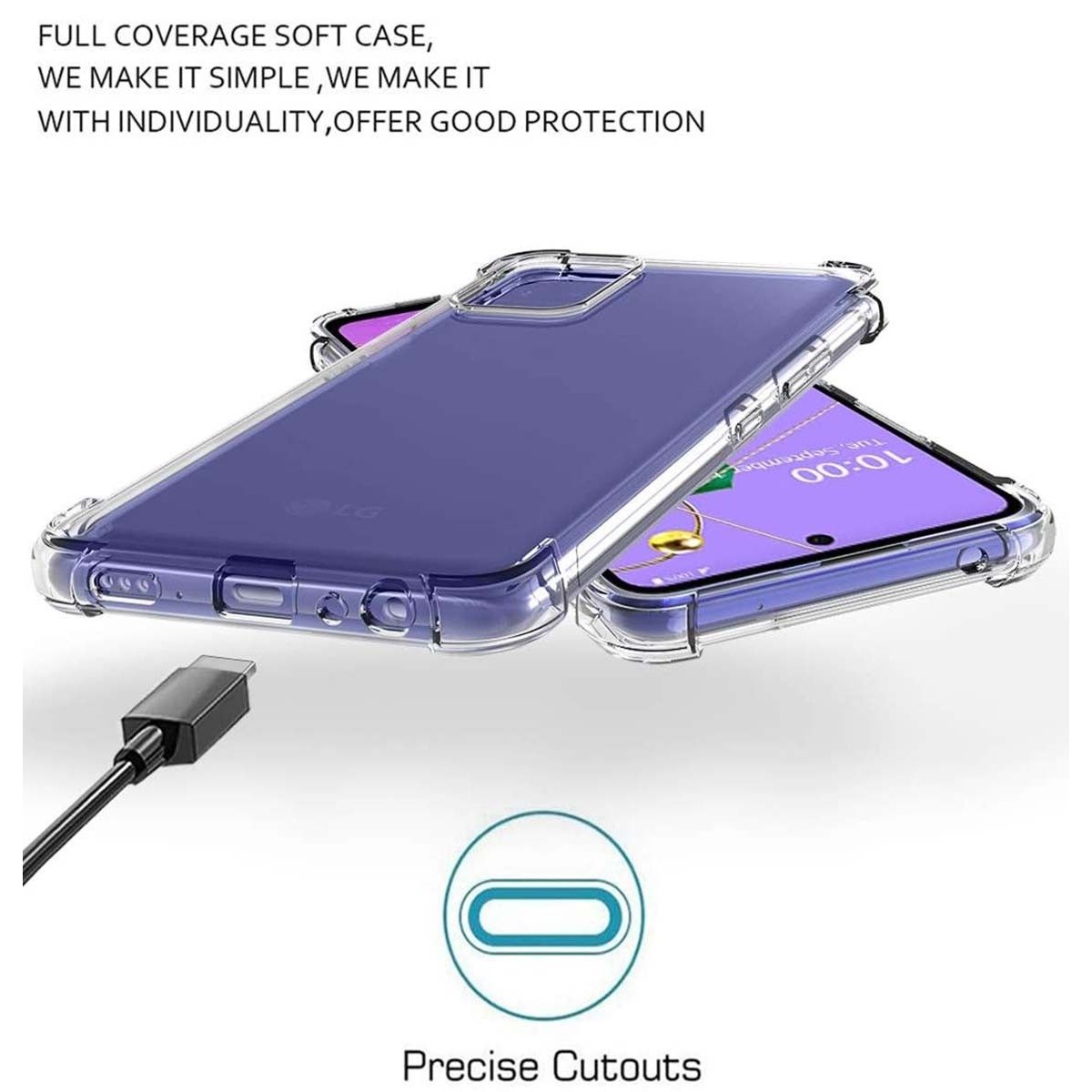 Funda Gel Tpu Anti-Shock Transparente para Lg K52
