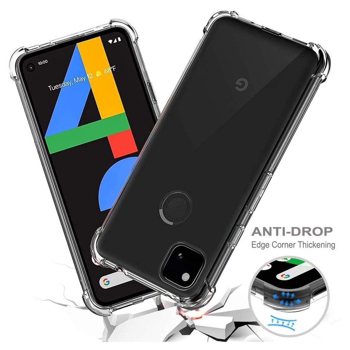 Funda Gel Tpu Anti-Shock Transparente para Google Pixel 4a