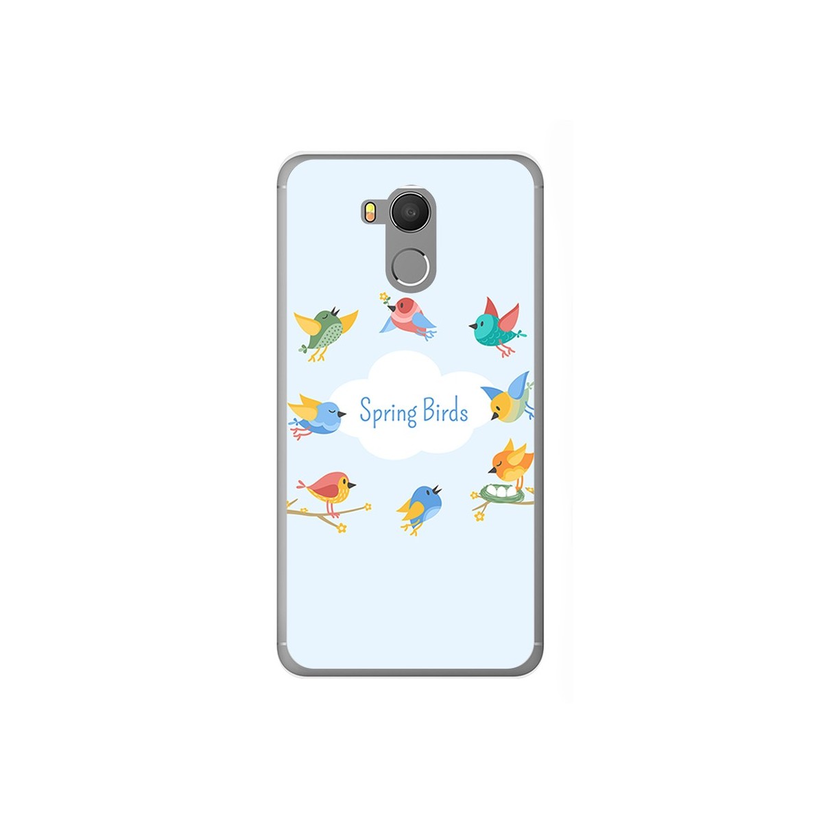 Funda Gel Tpu para Oukitel U15 / U15 Pro Diseño Spring Birds Dibujos
