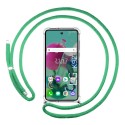 Funda Colgante Transparente para LG K92 5G con Cordon Verde Agua