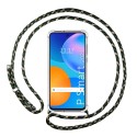 Funda Colgante Transparente para Huawei P Smart 2021 con Cordon Verde / Dorado