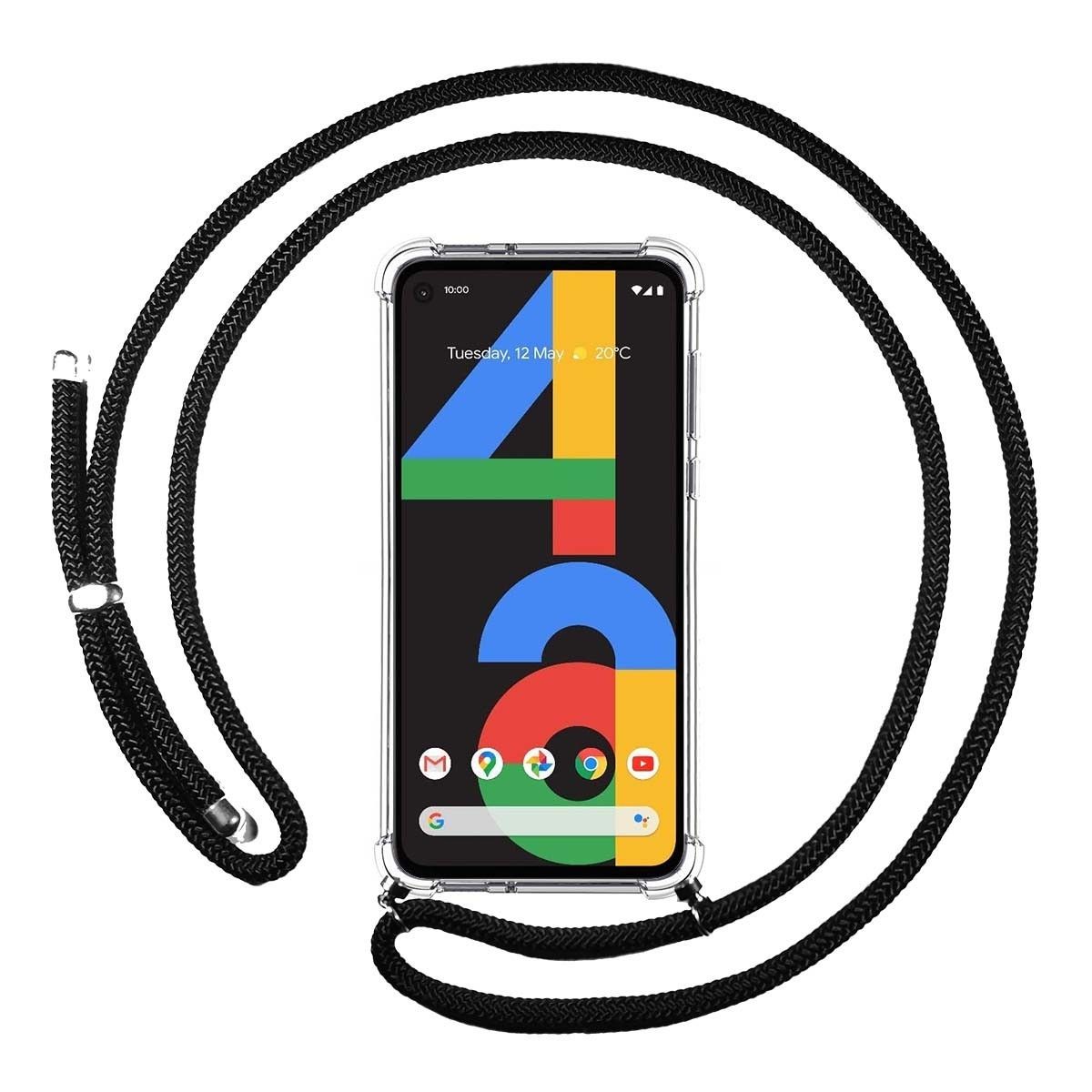 Funda Colgante Transparente para Google Pixel 4a con Cordon Negro