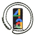 Funda Colgante Transparente para Google Pixel 4a con Cordon Verde / Dorado