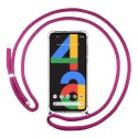 Funda Colgante Transparente para Google Pixel 4a con Cordon Rosa Fucsia