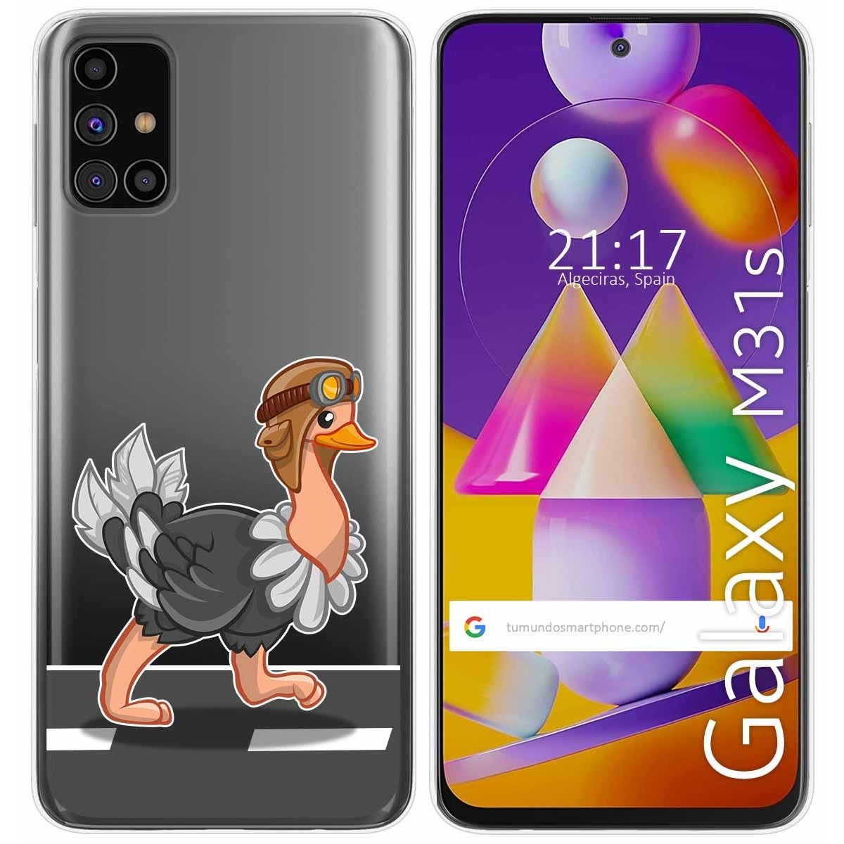 Funda Gel Transparente para Samsung Galaxy M31s diseño Avestruz Dibujos