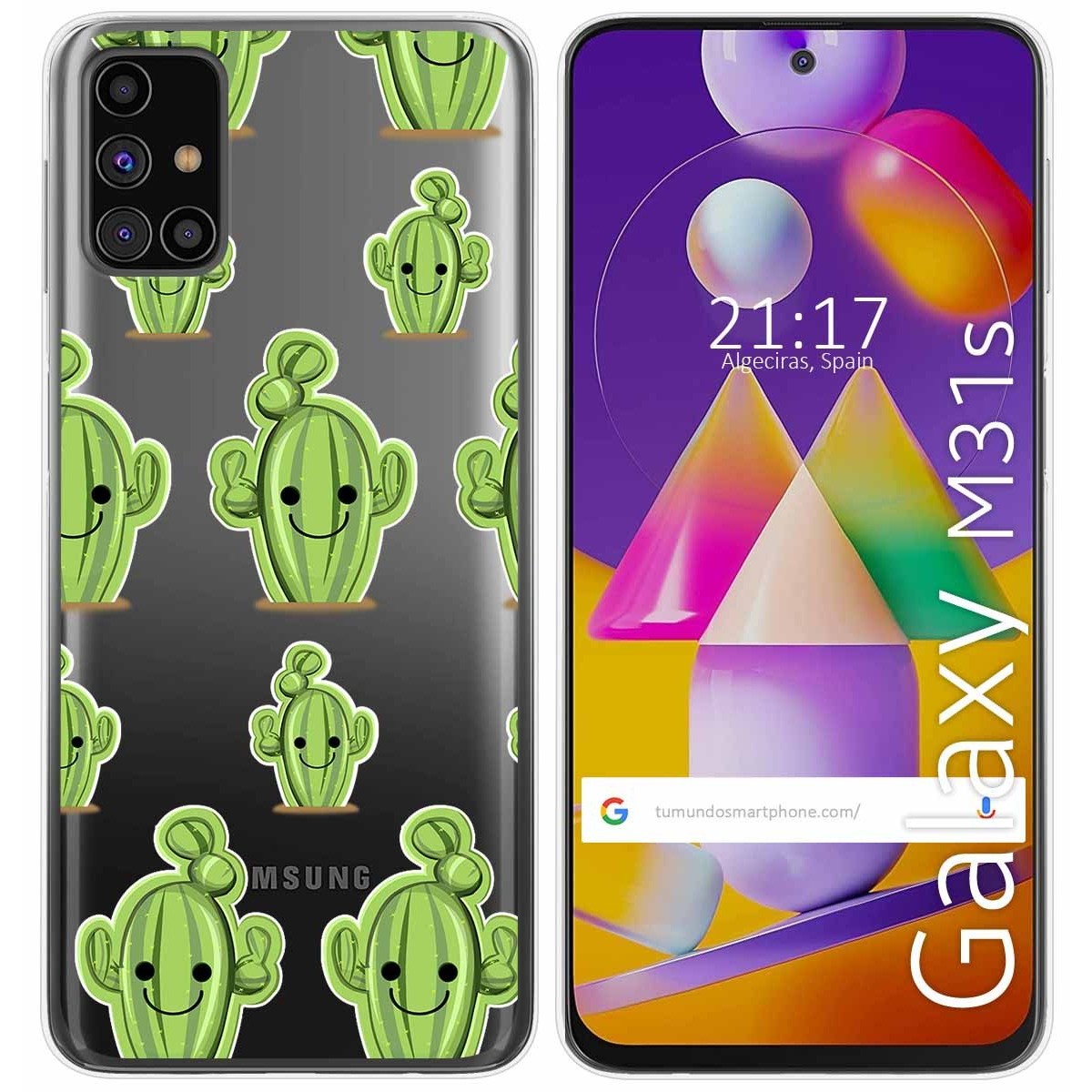 Funda Gel Transparente para Samsung Galaxy M31s diseño Cactus Dibujos