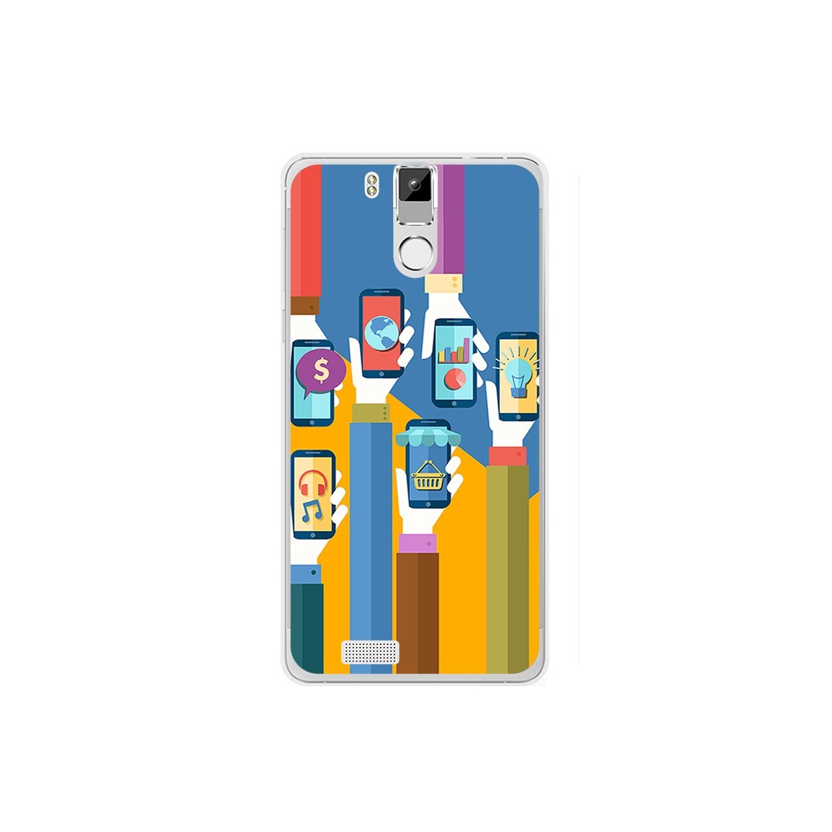 Funda Gel Tpu para Oukitel K6000 / K6000 Pro Diseño Apps Dibujos