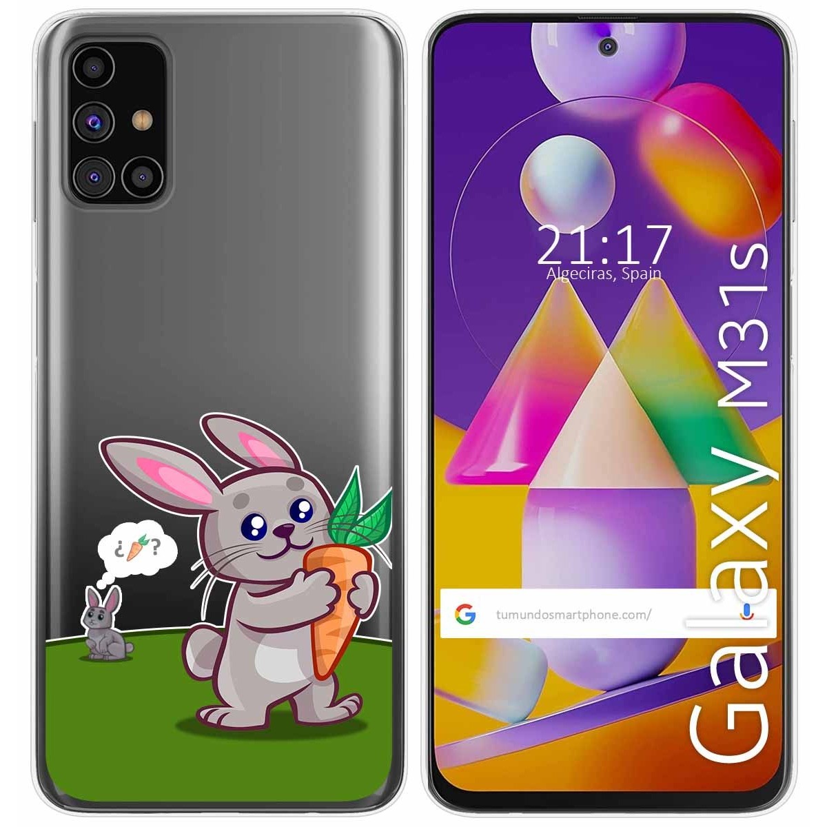 Funda Gel Transparente para Samsung Galaxy M31s diseño Conejo Dibujos