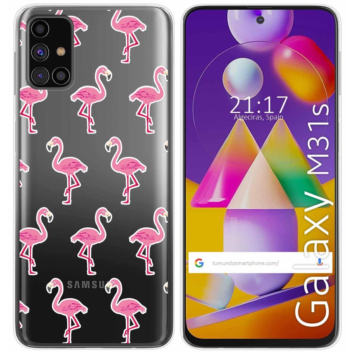Funda Gel Transparente para Samsung Galaxy M31s diseño Flamenco Dibujos