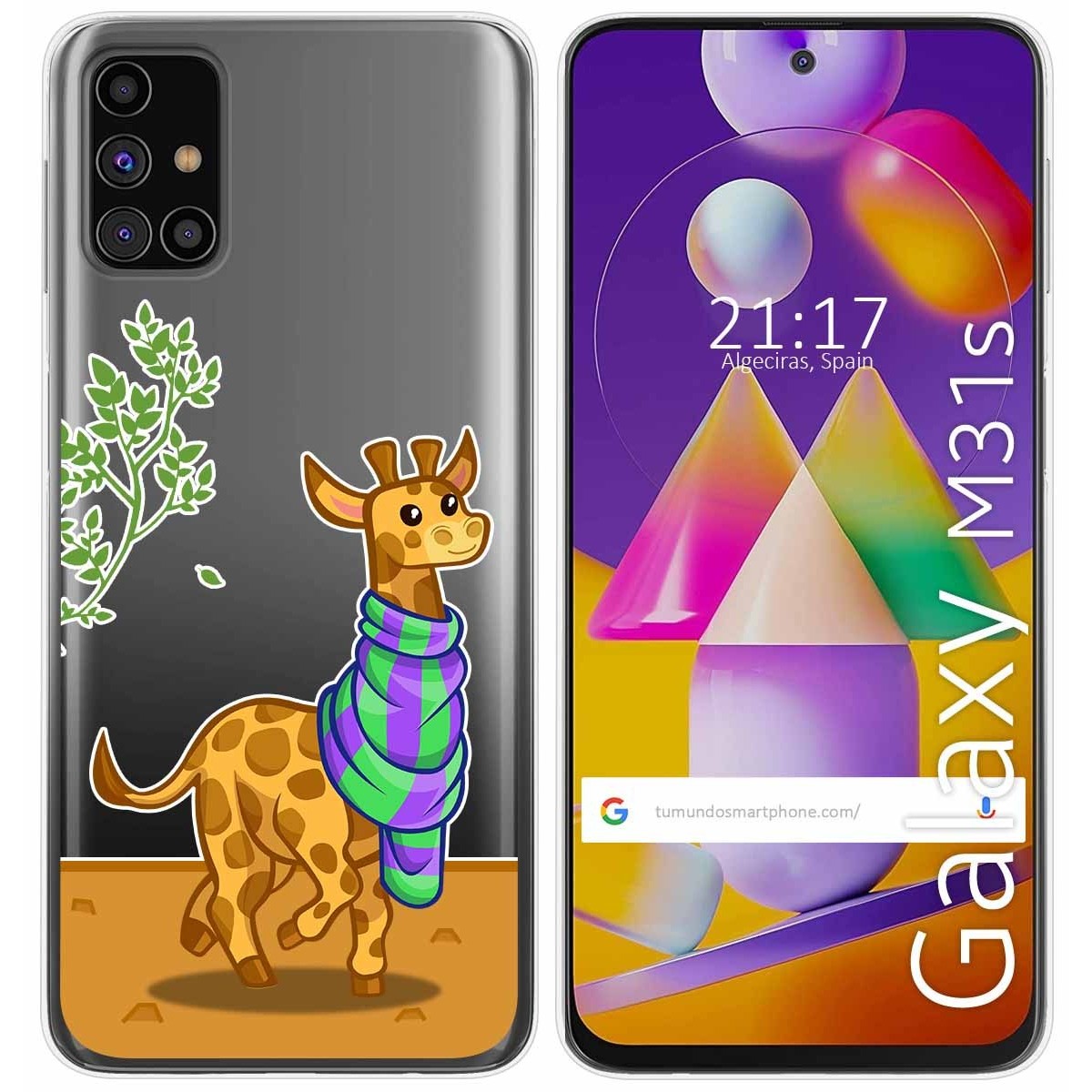 Funda Gel Transparente para Samsung Galaxy M31s diseño Jirafa Dibujos