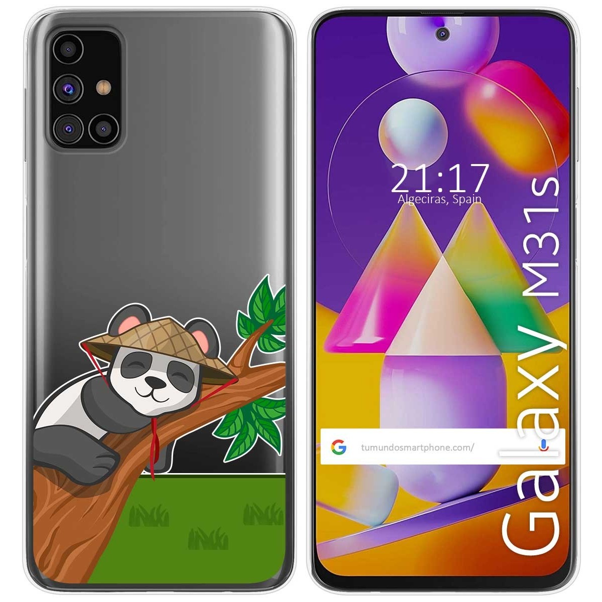 Funda Gel Transparente para Samsung Galaxy M31s diseño Panda Dibujos