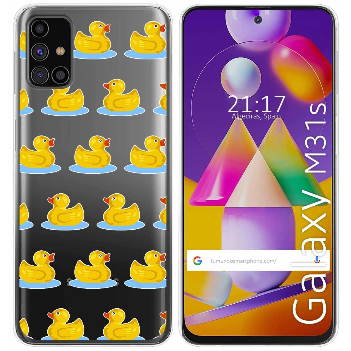 Funda Gel Transparente para Samsung Galaxy M31s diseño Pato Dibujos