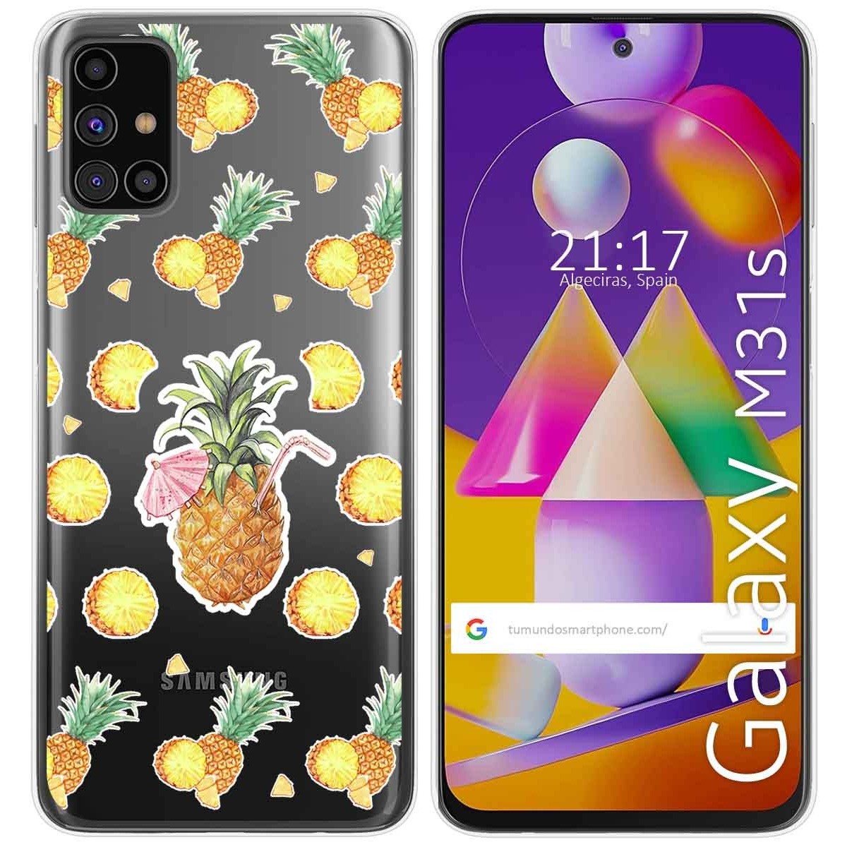Funda Gel Transparente para Samsung Galaxy M31s diseño Piña Dibujos