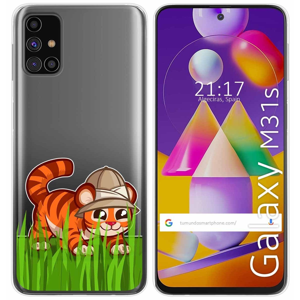 Funda Gel Transparente para Samsung Galaxy M31s diseño Tigre Dibujos