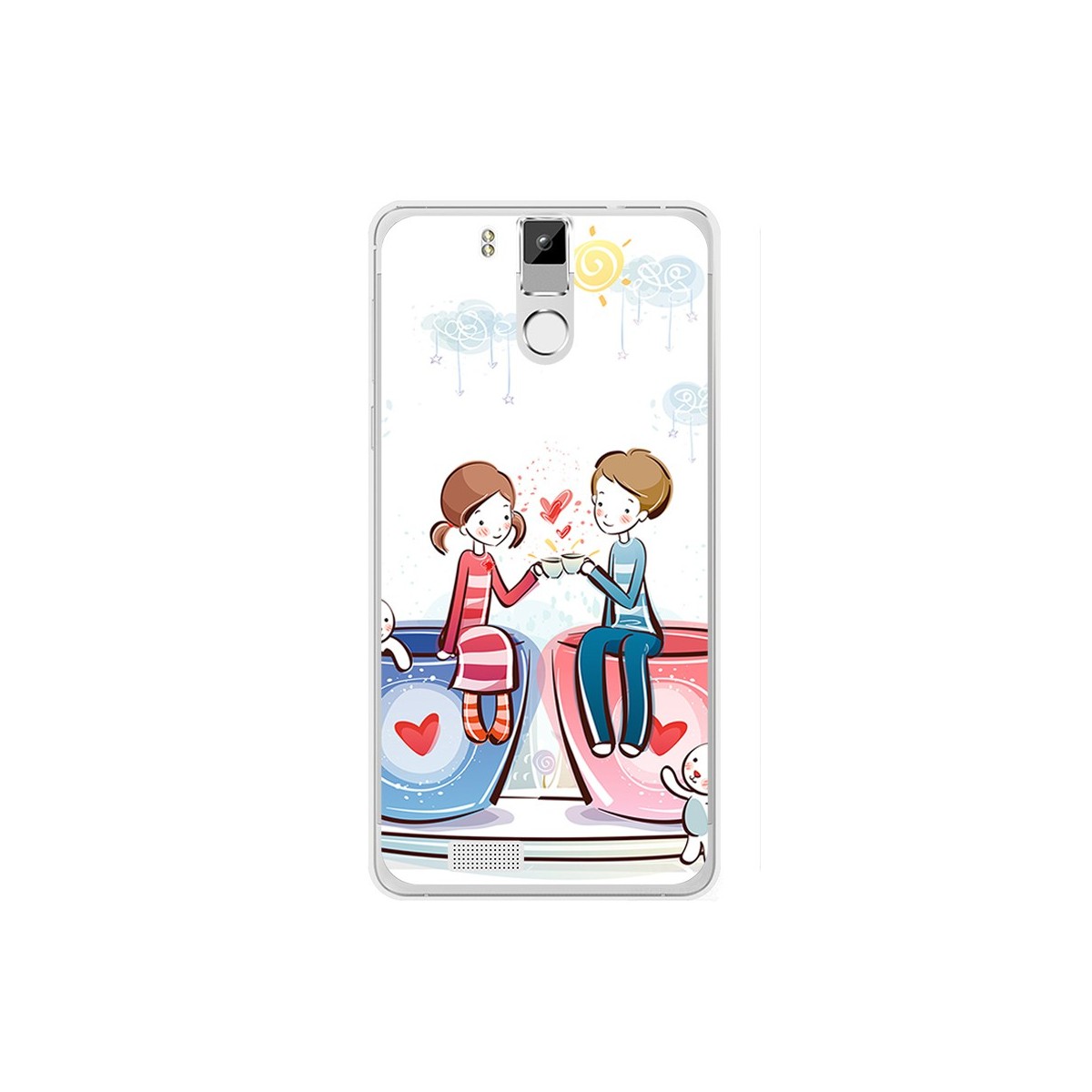 Funda Gel Tpu para Oukitel K6000 / K6000 Pro Diseño Cafe Dibujos
