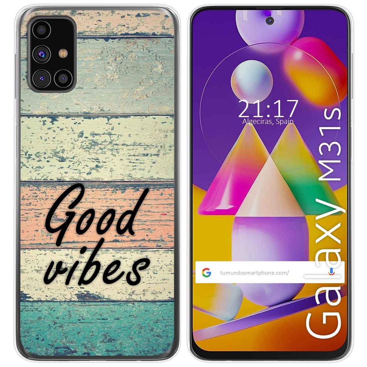 Funda Gel Tpu para Samsung Galaxy M31s diseño Madera 01 Dibujos