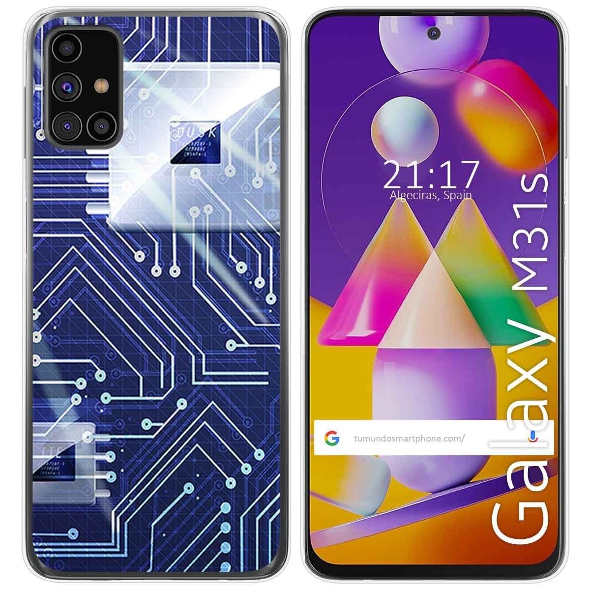 Funda Gel Tpu para Samsung Galaxy M31s diseño Circuito Dibujos