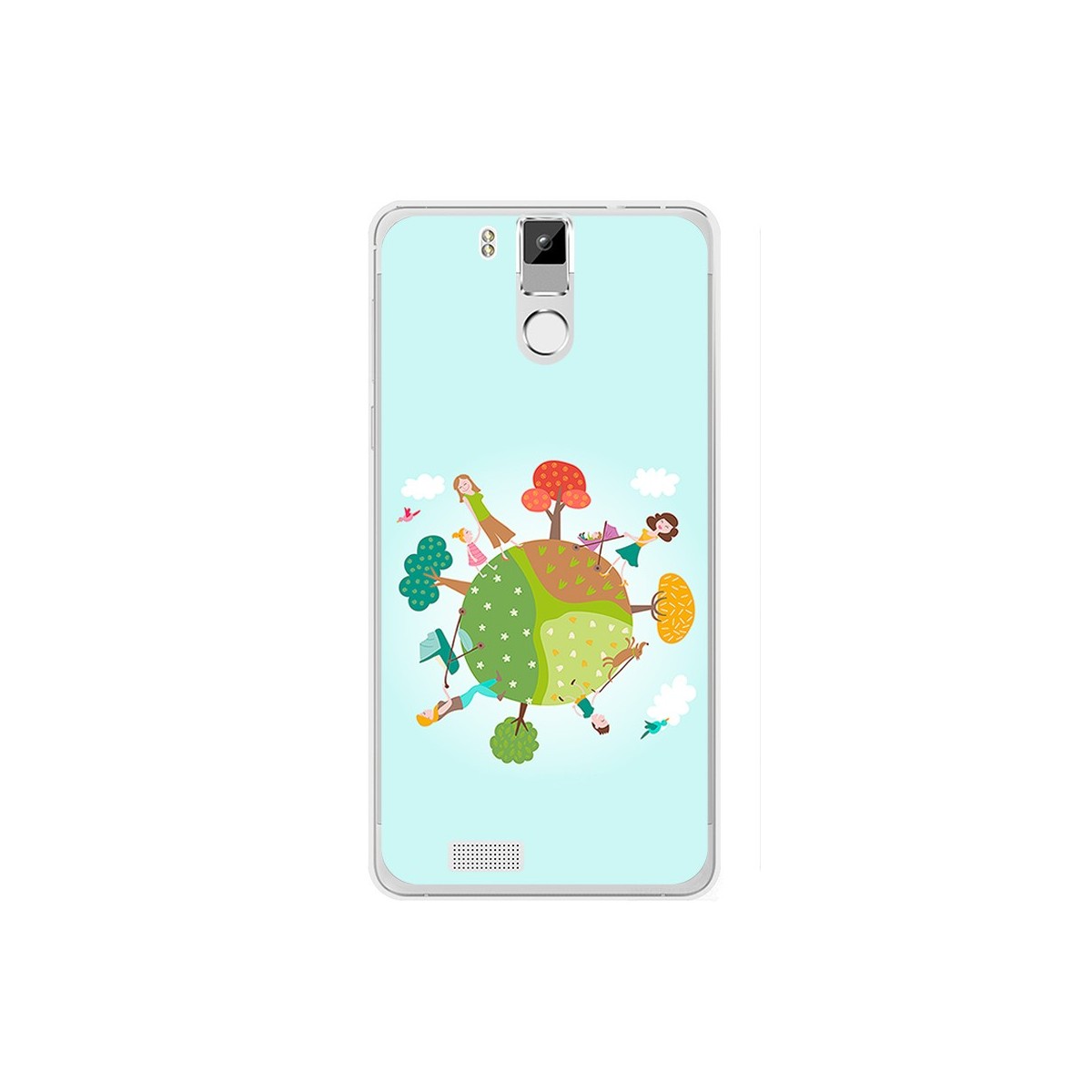 Funda Gel Tpu para Oukitel K6000 / K6000 Pro Diseño Familia Dibujos