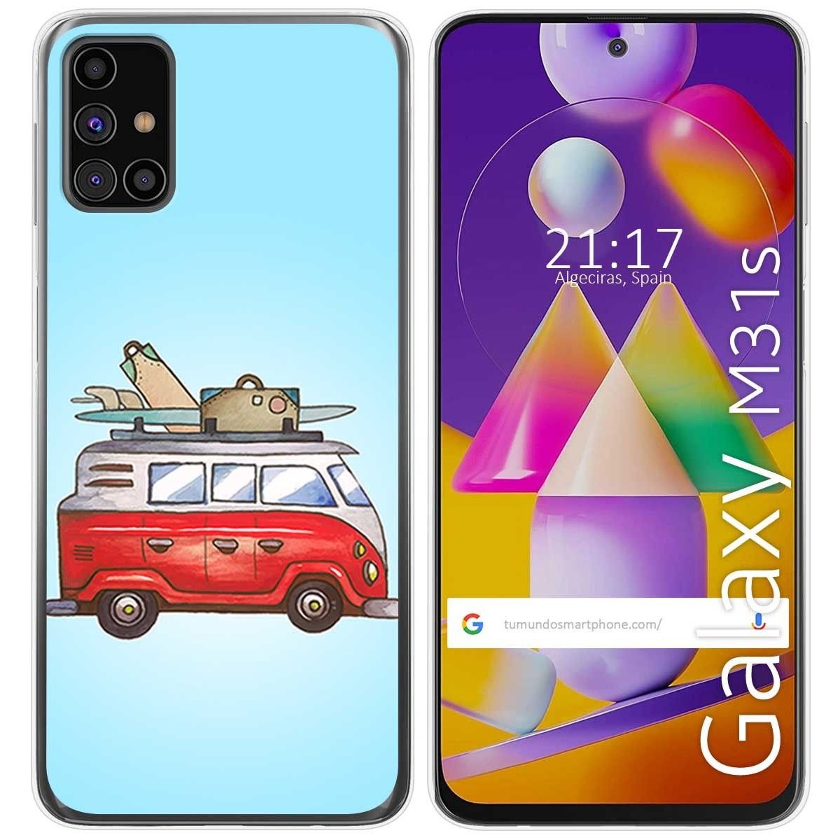 Funda Gel Tpu para Samsung Galaxy M31s diseño Furgoneta Dibujos