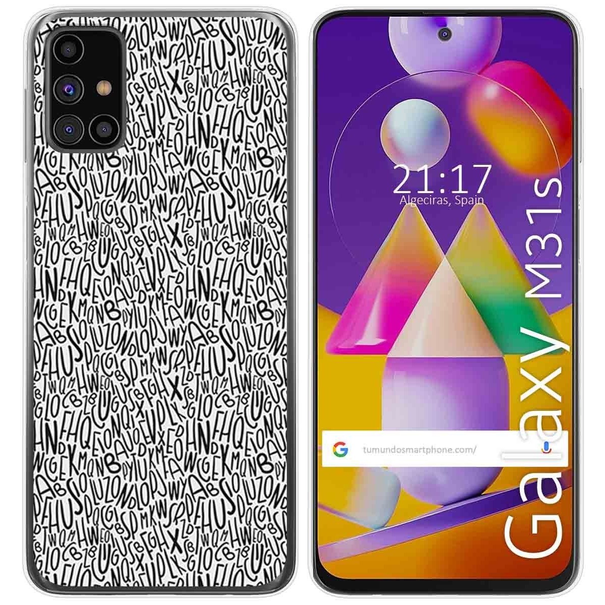 Funda Gel Tpu para Samsung Galaxy M31s diseño Letras Dibujos