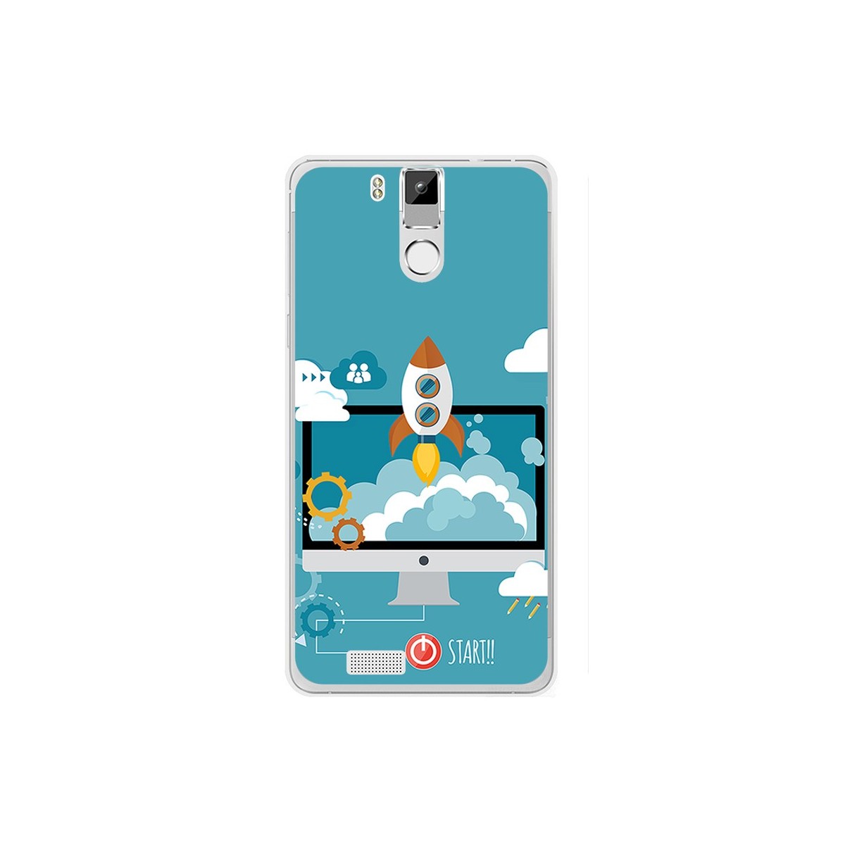 Funda Gel Tpu para Oukitel K6000 / K6000 Pro Diseño Cohete Dibujos