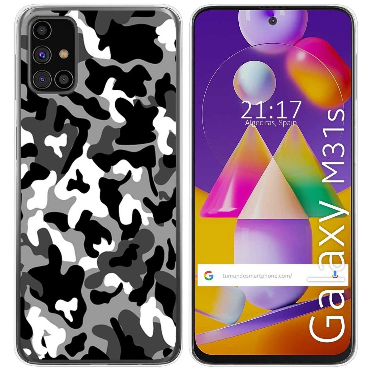 Funda Gel Tpu para Samsung Galaxy M31s diseño Snow Camuflaje Dibujos