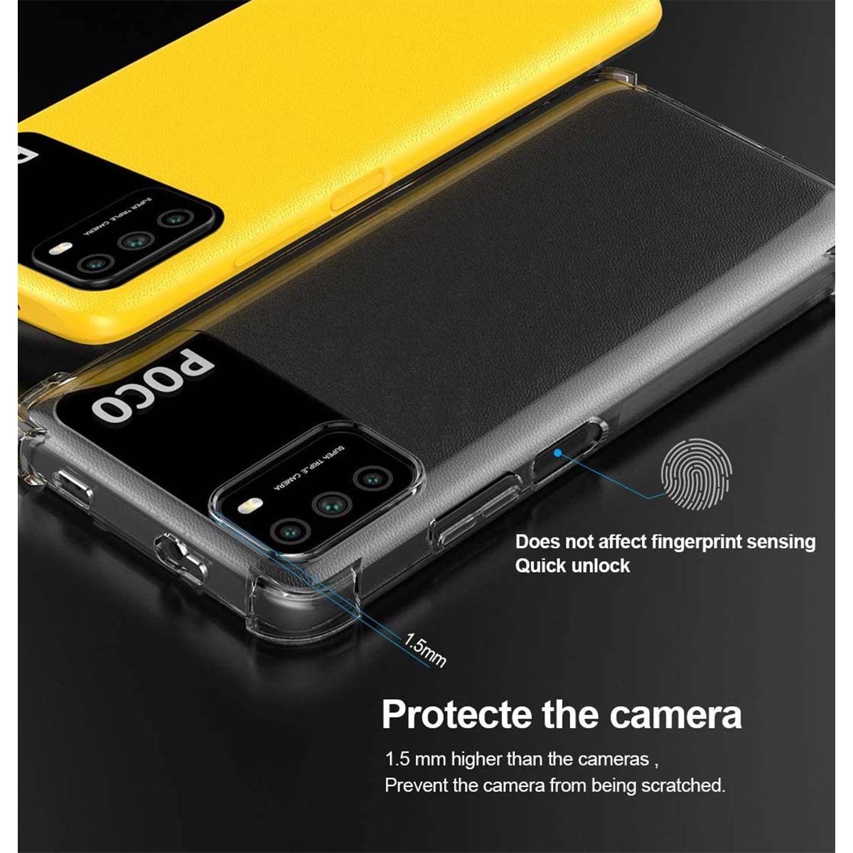 Funda Gel Tpu Anti-Shock Transparente para Xiaomi POCO M3 / Redmi 9T