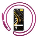 Funda Colgante Transparente para Xiaomi POCO M3 / Redmi 9T con Cordon Rosa Fucsia