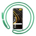 Funda Colgante Transparente para Xiaomi POCO M3 / Redmi 9T con Cordon Verde Agua