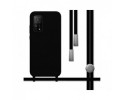 Funda Silicona Líquida con Cordón para Xiaomi Mi 10T / Mi 10T Pro color Negra