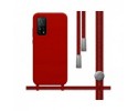 Funda Silicona Líquida con Cordón para Xiaomi Mi 10T / Mi 10T Pro color Roja