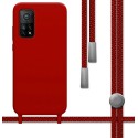 Funda Silicona Líquida con Cordón para Xiaomi Mi 10T / Mi 10T Pro color Roja