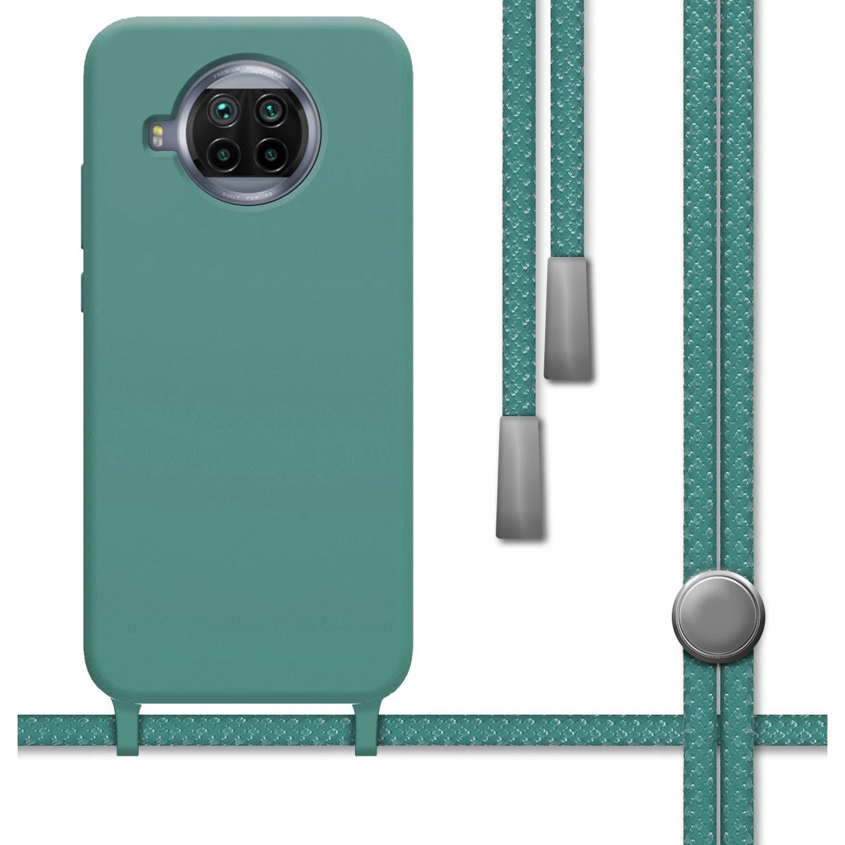 Funda Silicona Líquida con Cordón para Xiaomi Mi 10T Lite color Verde