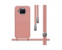 Funda Silicona Líquida con Cordón para Xiaomi Mi 10T Lite color Rosa