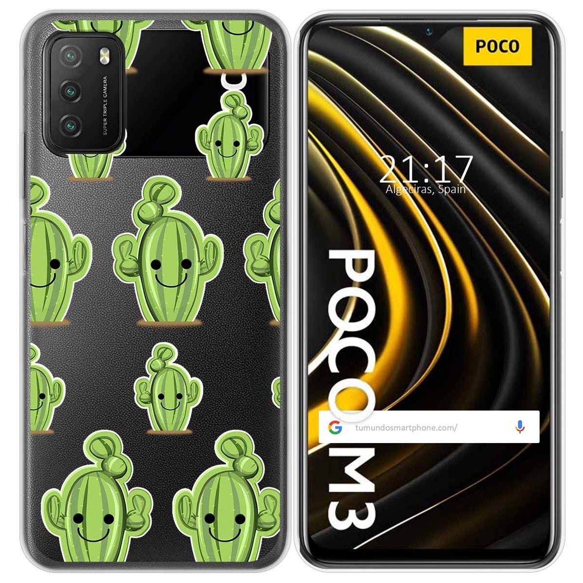 Funda Gel Transparente para Xiaomi POCO M3 / Redmi 9T diseño Cactus Dibujos