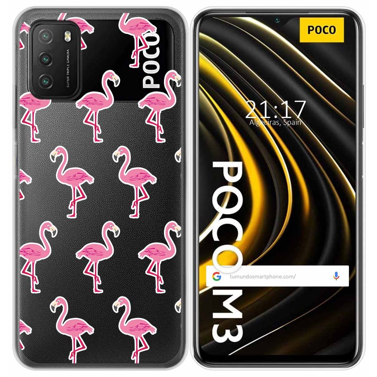 Funda Gel Transparente para Xiaomi POCO M3 / Redmi 9T diseño Flamenco Dibujos