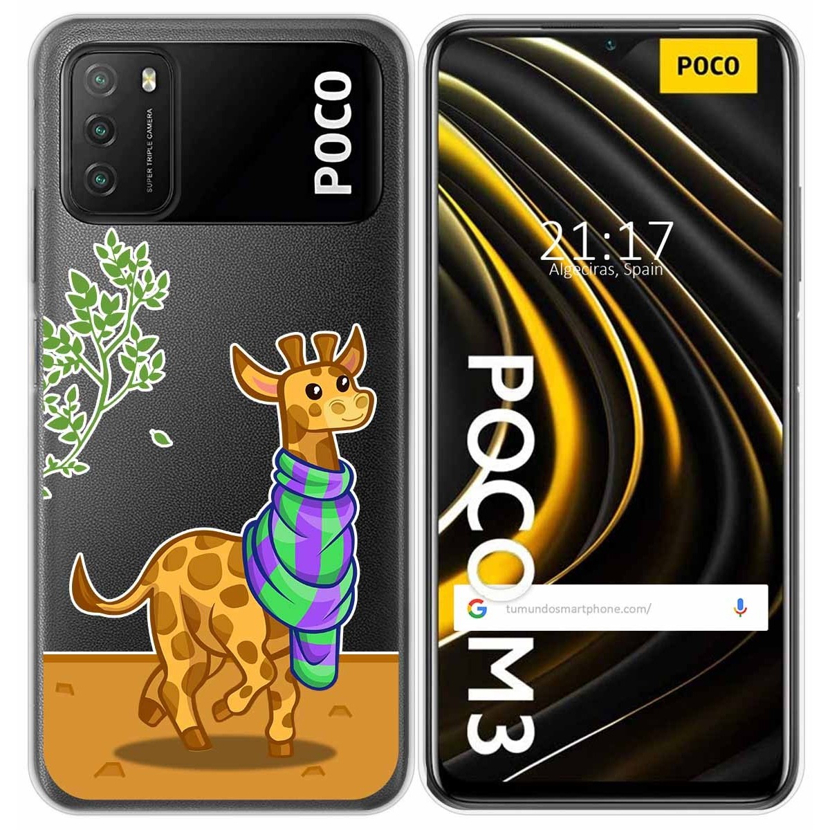 Funda Gel Transparente para Xiaomi POCO M3 / Redmi 9T diseño Jirafa Dibujos