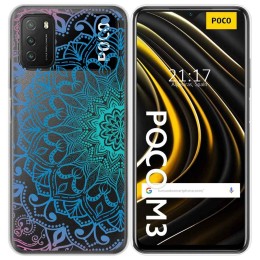 Funda Gel Transparente para Xiaomi POCO M3 / Redmi 9T diseño Mandala Dibujos
