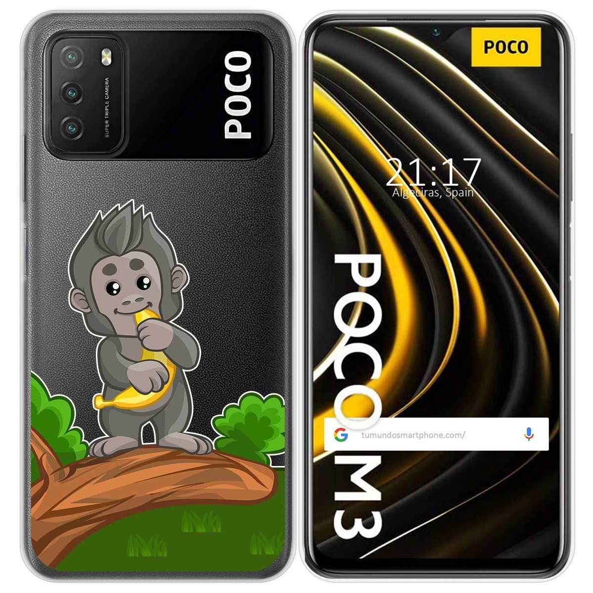Funda Gel Transparente para Xiaomi POCO M3 / Redmi 9T diseño Mono Dibujos