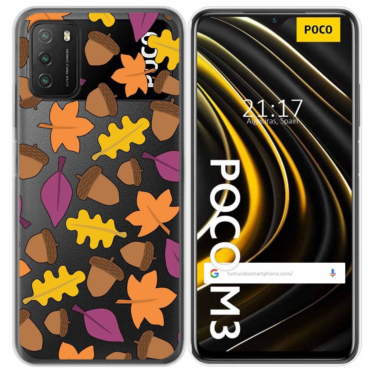 Funda Gel Transparente para Xiaomi POCO M3 / Redmi 9T diseño Otoño Dibujos