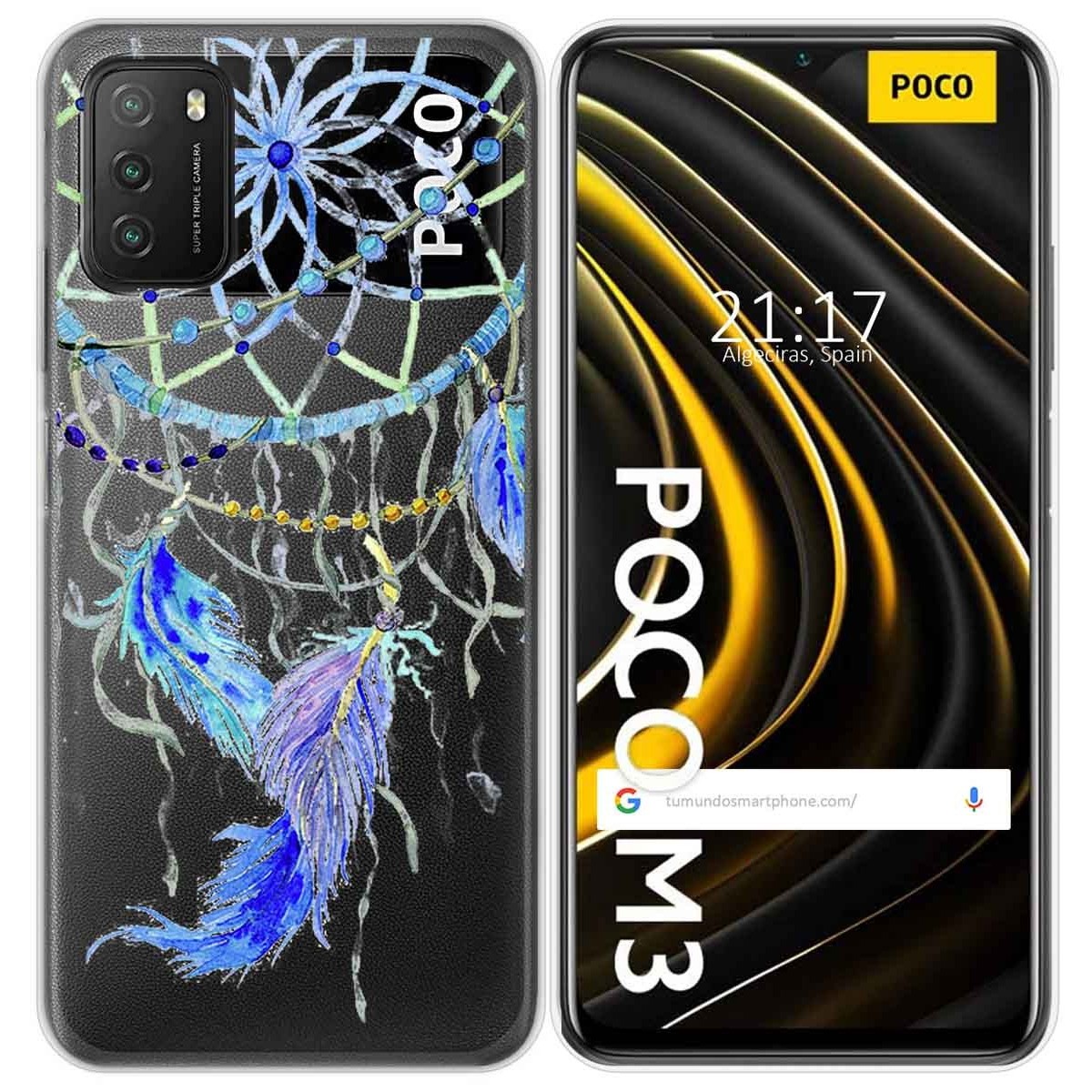 Funda Gel Transparente para Xiaomi POCO M3 / Redmi 9T diseño Plumas Dibujos