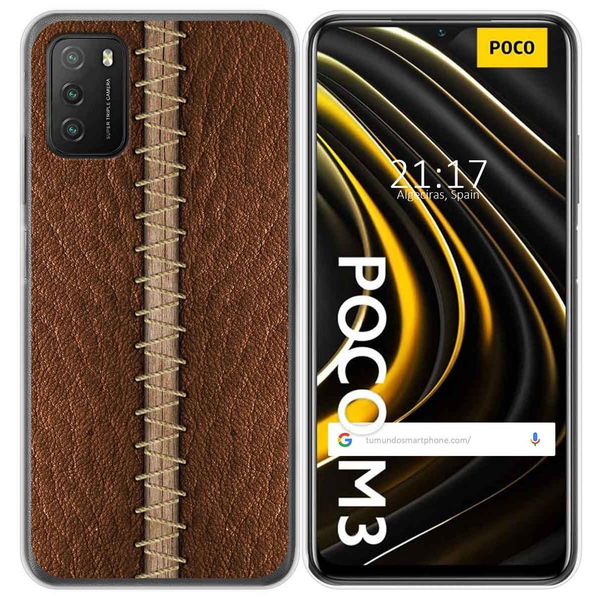 Funda Gel Tpu para Xiaomi POCO M3 / Redmi 9T diseño Cuero 01 Dibujos