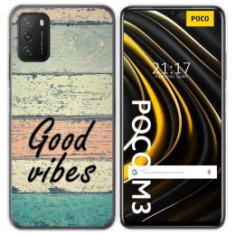 Funda Gel Tpu para Xiaomi POCO M3 / Redmi 9T diseño Madera 01 Dibujos