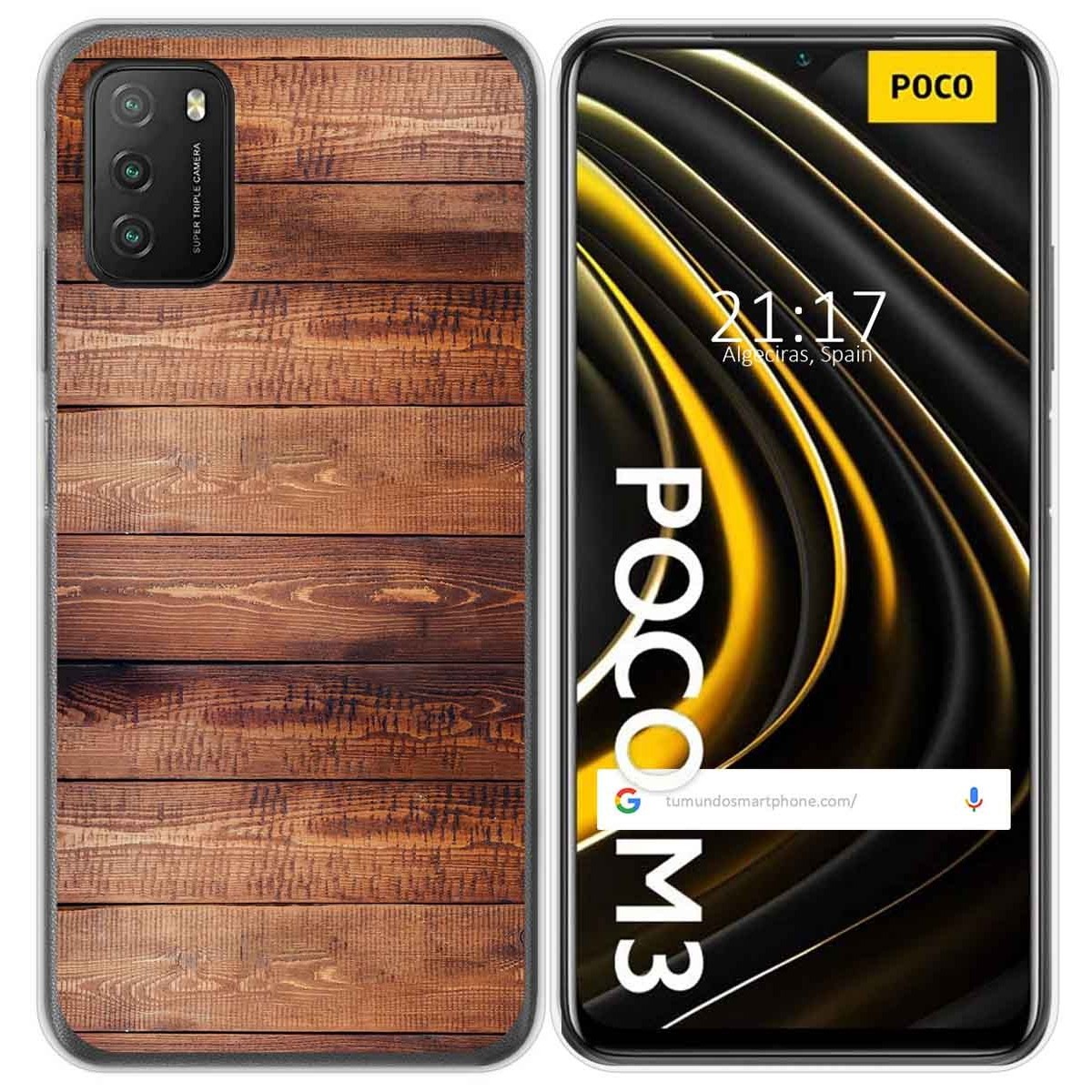 Funda Gel Tpu para Xiaomi POCO M3 / Redmi 9T diseño Madera 02 Dibujos