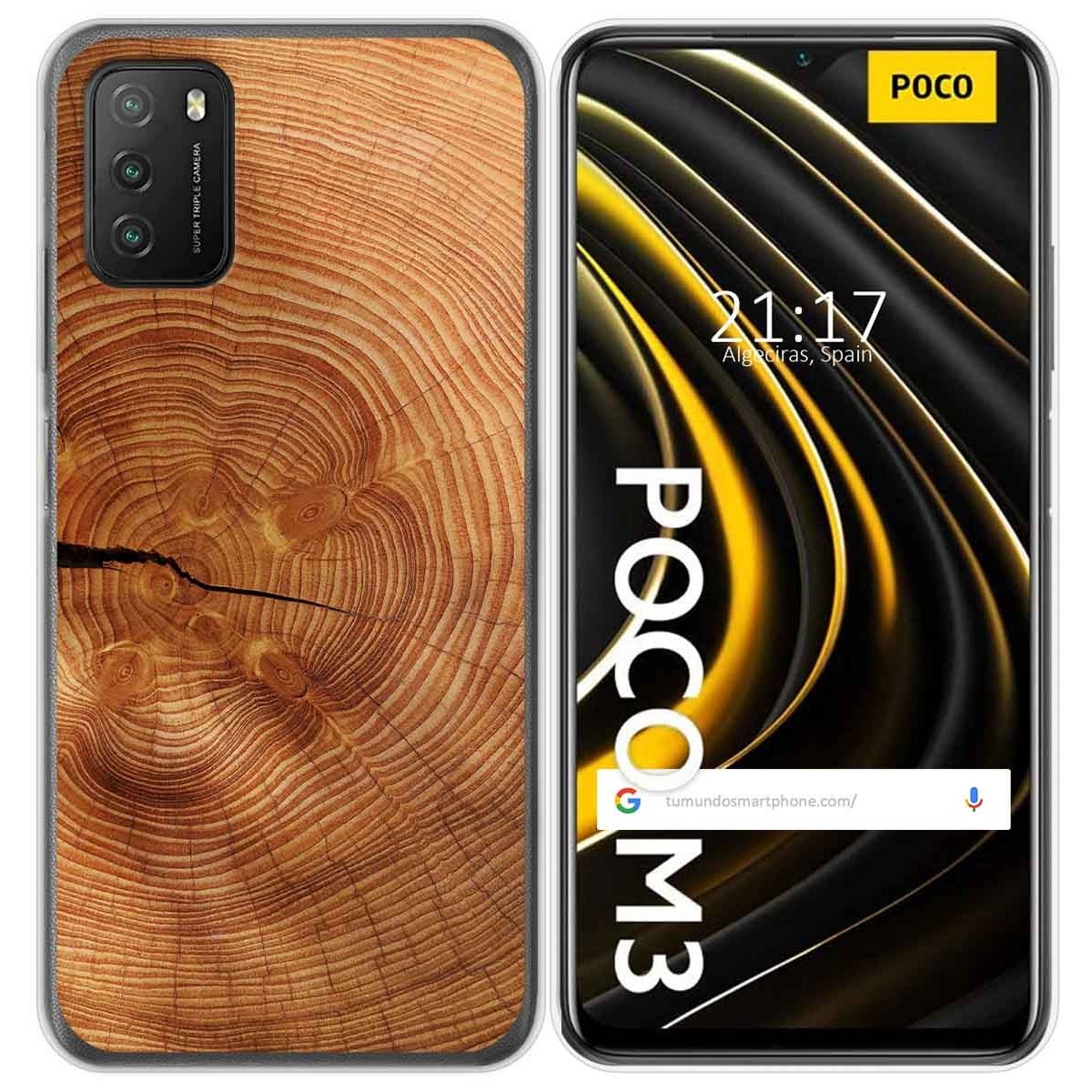 Funda Gel Tpu para Xiaomi POCO M3 / Redmi 9T diseño Madera 04 Dibujos