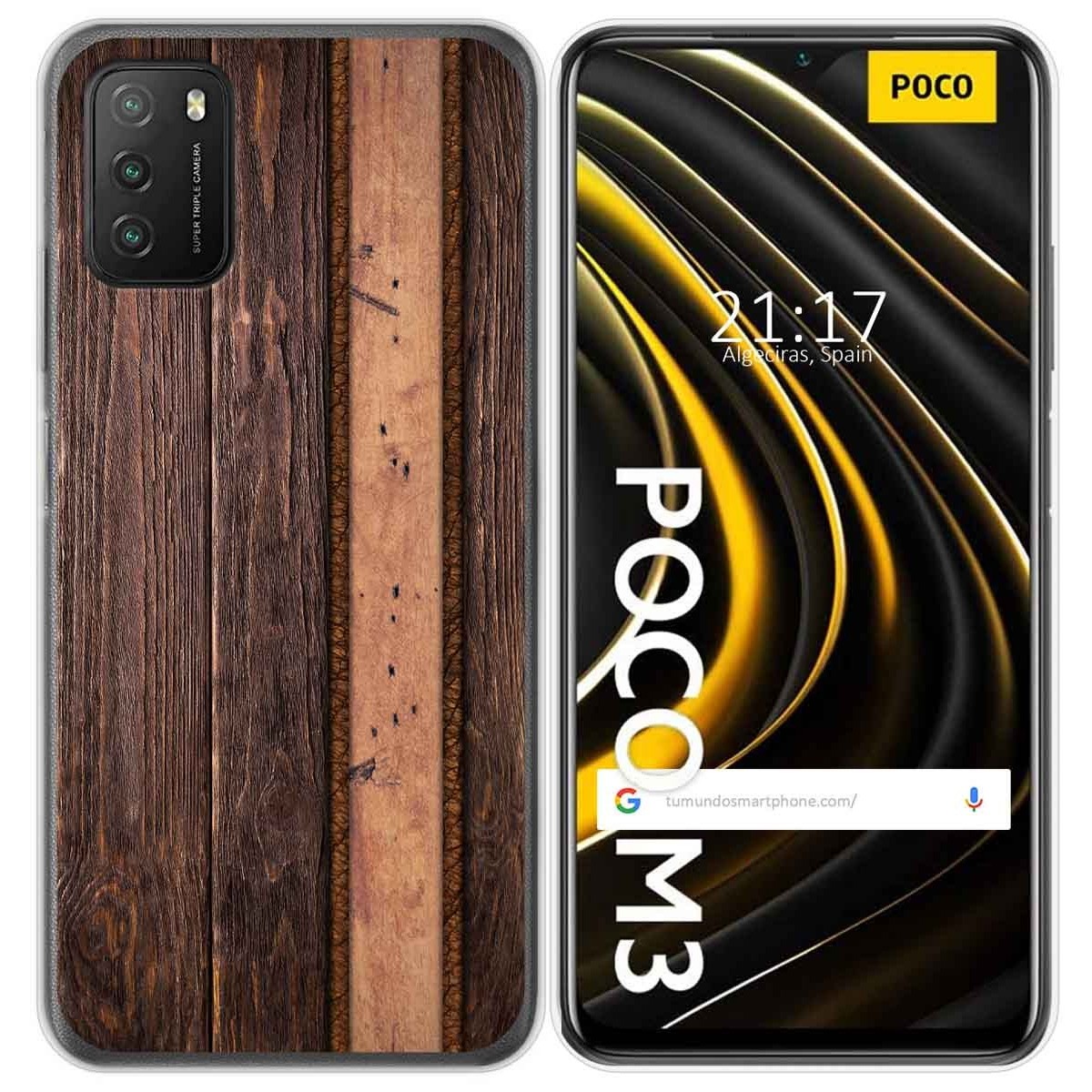 Funda Gel Tpu para Xiaomi POCO M3 / Redmi 9T diseño Madera 05 Dibujos