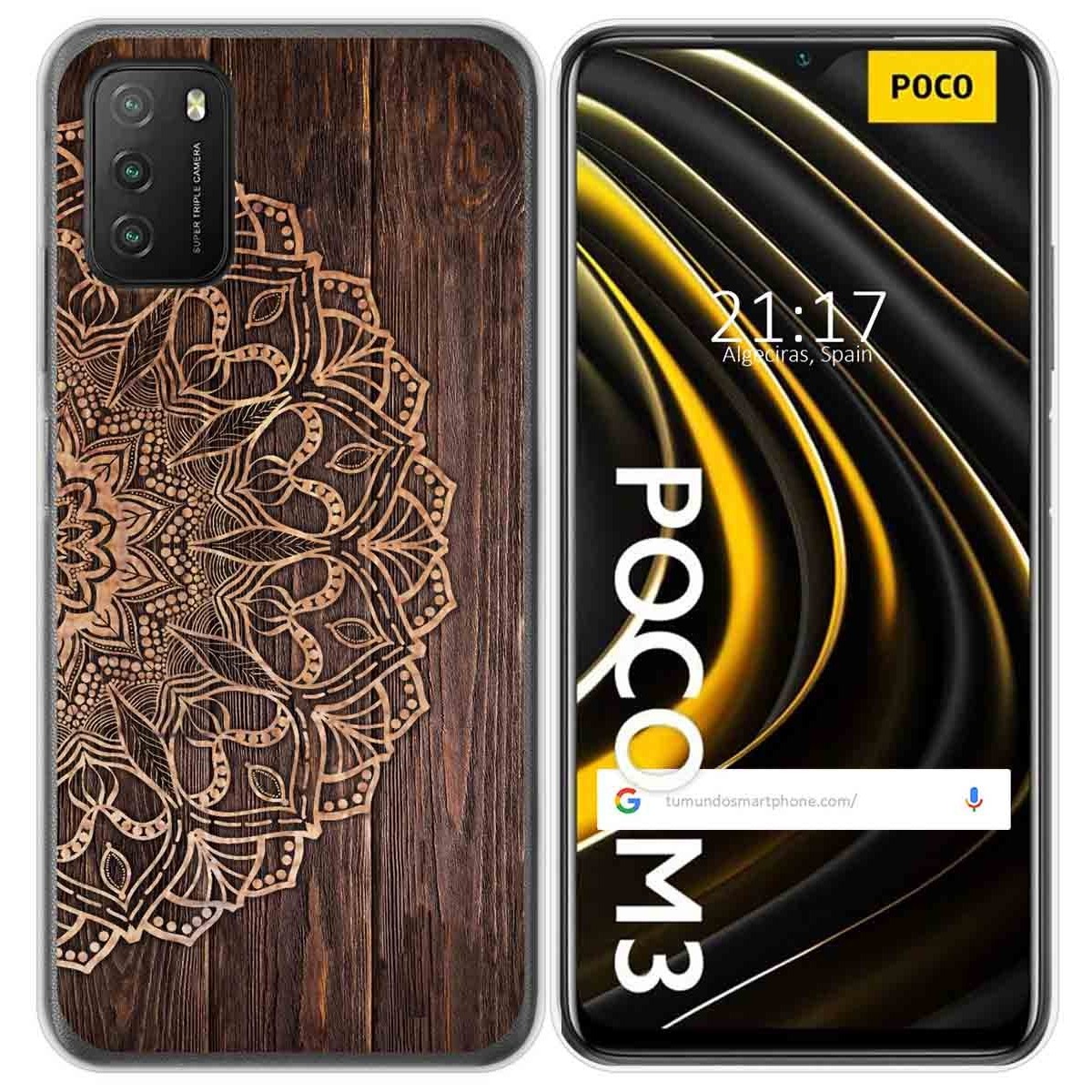 Funda Gel Tpu para Xiaomi POCO M3 / Redmi 9T diseño Madera 06 Dibujos